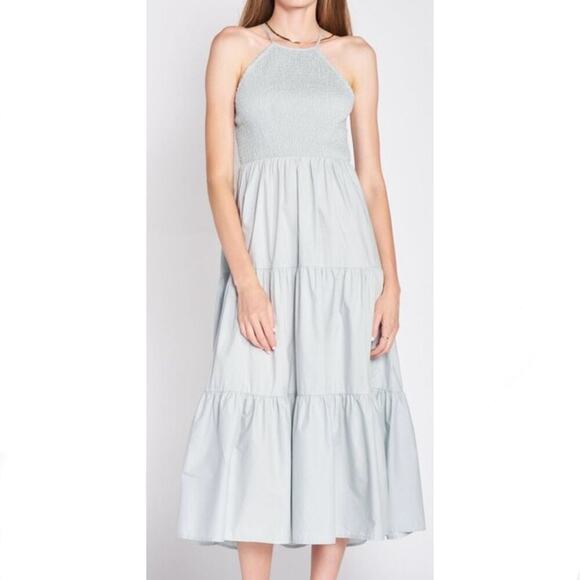 En Saison Ida Seafoam Blue Cotton Poplin Midi Dress Size S - Picture 3 of 15